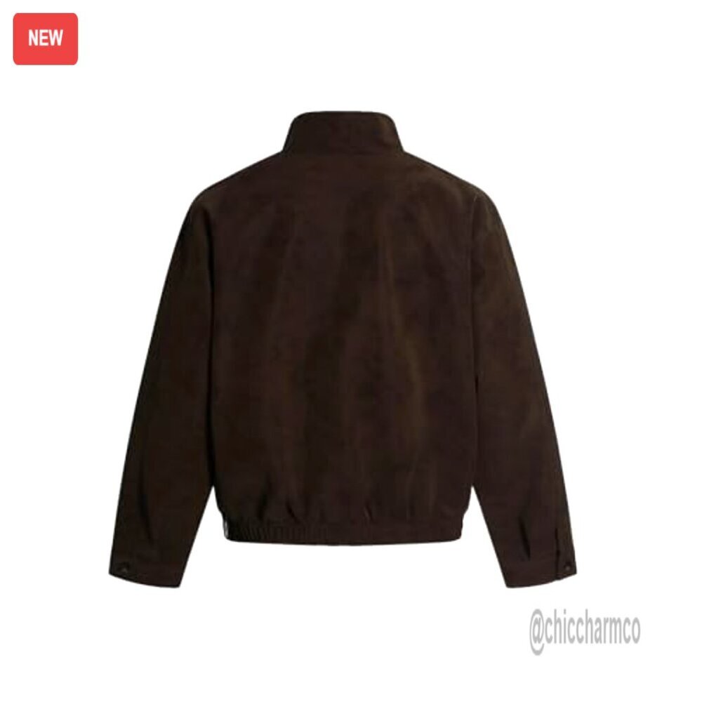 Oversized Faux Leather Bomber Jacket Zip Up Casual Streetwear Outerwear - Picture 4 of 5